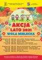 Plakat zajęć wakacyjnych w Woli Mieleckiej Samorządowego Ośrodka Kultury i Sportu Gminy Mielec w Chorzelowie