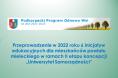 Grafika z logo Podkarpacki Program Odnowy Wsi na lata 2021-2025 i tekstem: Przeprowadzenie w 2022 roku 6 inicjatyw edukacyjnych dla mieszkańców powiatu mieleckiego w ramach II etapu koncepcji Uniwersytet Samorządności